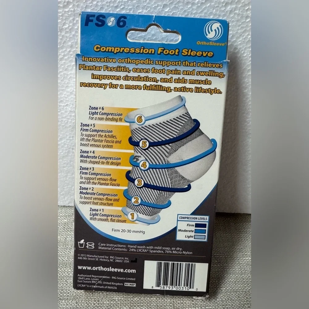FSO6 Black & Gray Ankle Compression Sleeves for Women Size Small